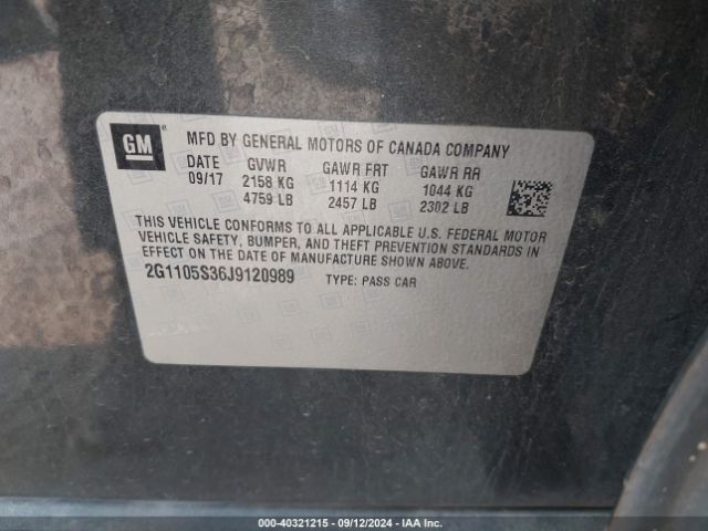 2G1105S36J9120989 Chevrolet IMPALA 1LT