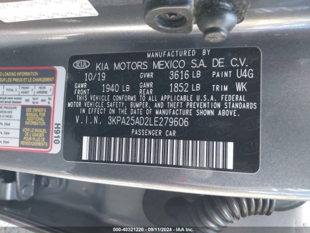 3KPA25AD2LE279606 KIA Rio 5-door S