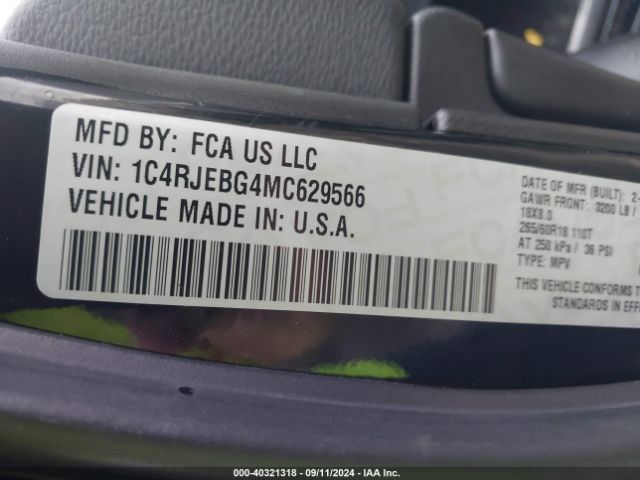 1C4RJEBG4MC629566 Jeep Grand Cherokee Limited 4x2