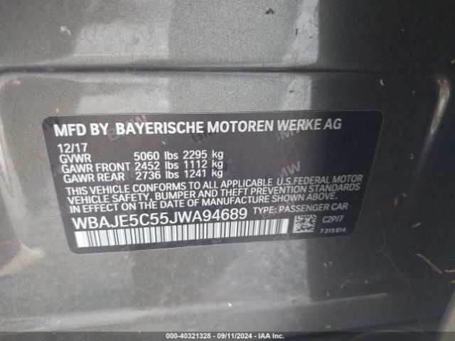 WBAJE5C55JWA94689 BMW 540I