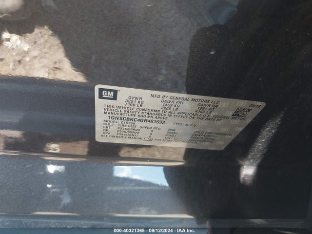 Chevrolet Tahoe Lt 2016 1GNSCBKC4GR481693 Image 9