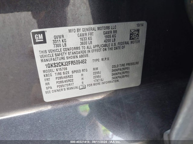 1GKS2CKJ2FR509462 GMC YUKON DENALI