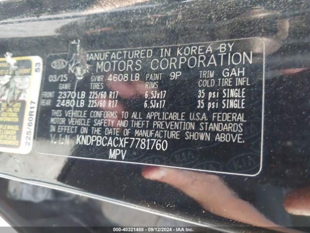 KNDPBCACXF7781760 KIA Sportage Lx