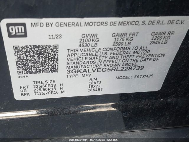3GKALVEG5RL228739 GMC Terrain Awd Slt