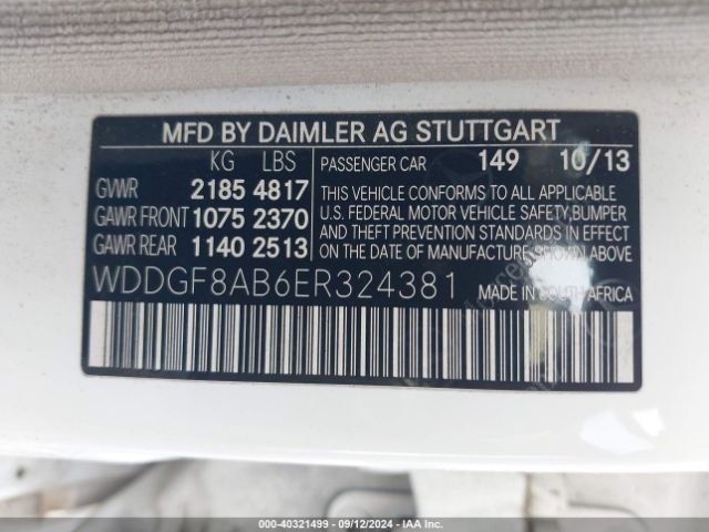 WDDGF8AB6ER324381 Mercedes-Benz C 300 Luxury 4matic/sport 4matic