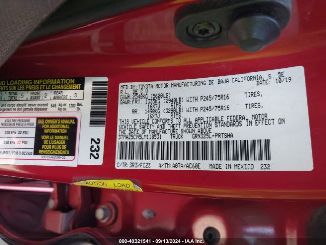 2020 TOYOTA TACOMA 3TMAZ5CN5LM118531 Photo 8