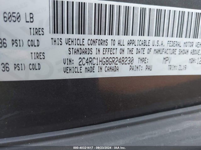 2C4RC1HG8GR248230 Chrysler Town & Country S