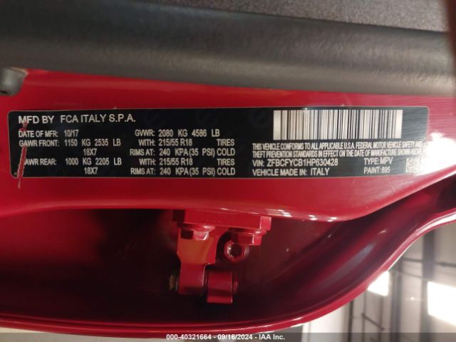 ZFBCFYCB1HP630428 Fiat 500x Trekking Awd