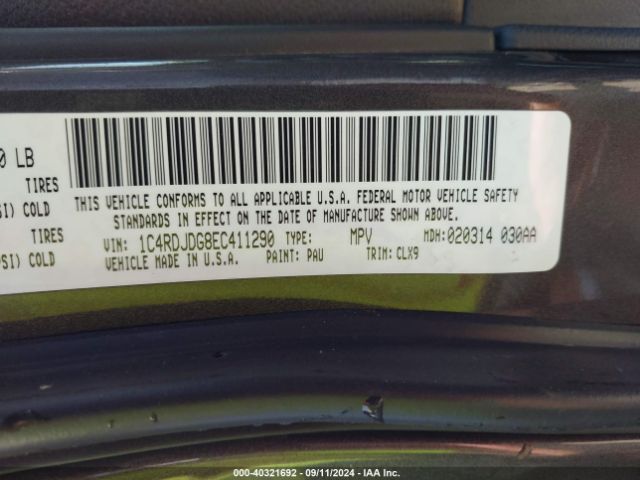 1C4RDJDG8EC411290 Dodge DURANGO LIMITED