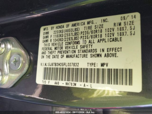 5J8TB3H35FL007932 Acura RDX
