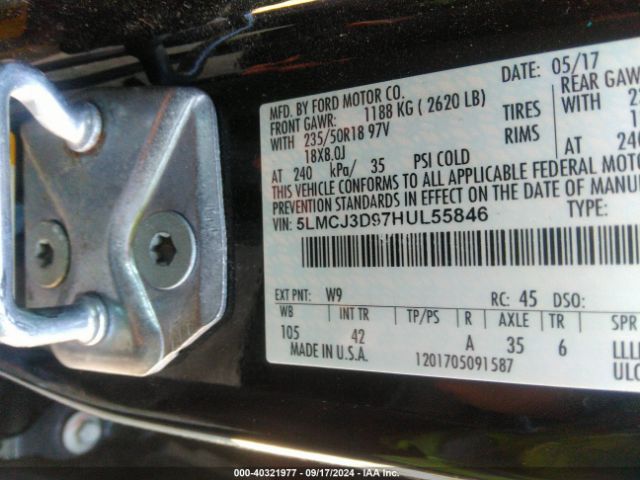 5LMCJ3D97HUL55846 Lincoln Mkc Reserve
