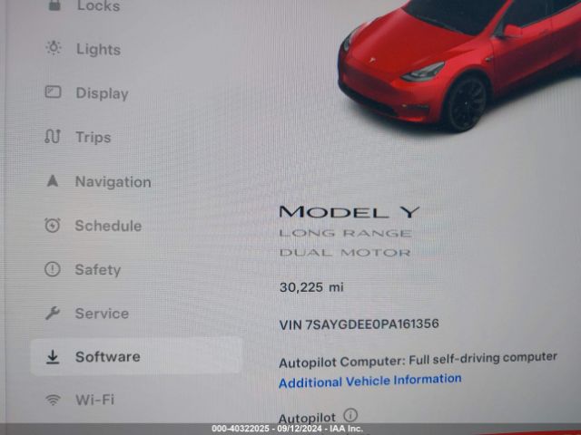 7SAYGDEE0PA161356 Tesla Model Y Awd/long Range Dual Motor All-wheel Drive