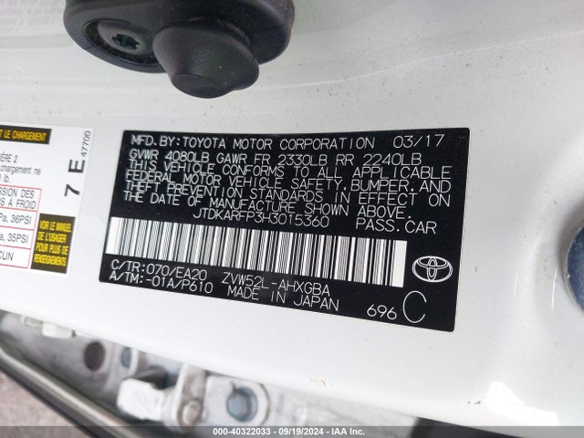 JTDKARFP3H3015360 Toyota Prius Prime Advanced