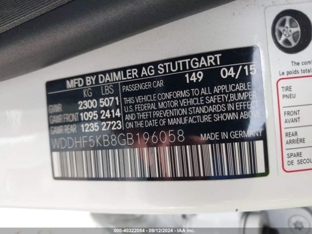 WDDHF5KB8GB196058 Mercedes-Benz E 350
