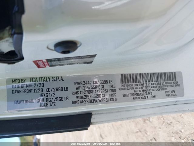 ZFBHRFAB9L6R60840 RAM Promaster City Tradesman