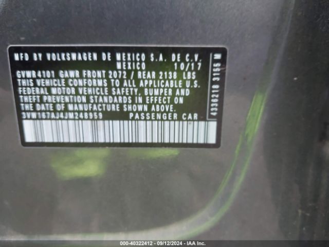 3VW167AJ4JM248959 Volkswagen Jetta 1.4t S