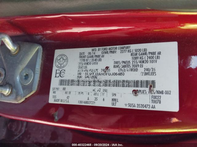5LMTJ2AH3FUJ06480 Lincoln MKC