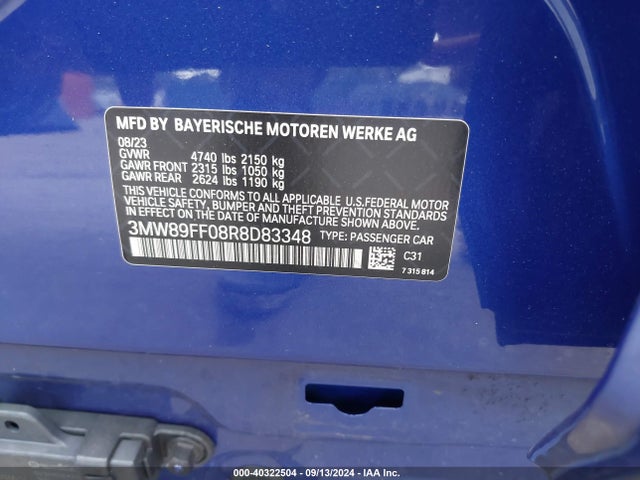 3MW89FF08R8D83348 BMW 3 Series 330i Xdrive