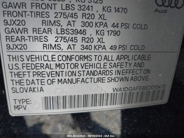 WA1DGAFE8ED010470 Audi Q7 3.0t S Line Prestige