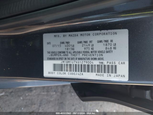 JM1BM1U7XG1279004 Mazda Mazda3 I Sport