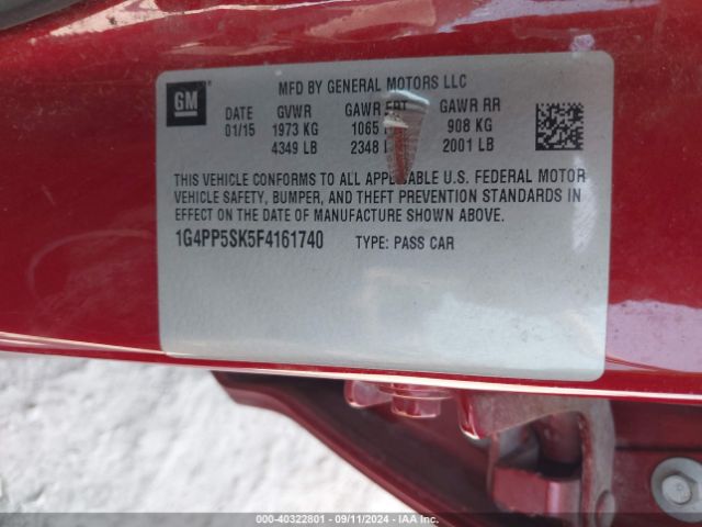 1G4PP5SK5F4161740 Buick Verano