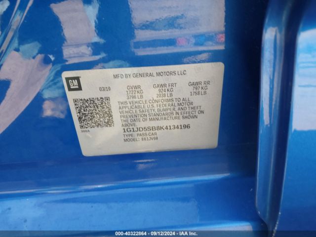 1G1JD5SB8K4134196 Chevrolet Sonic Lt Auto