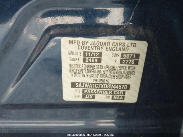 2013 JAGUAR XJ SAJWA1C7XD8V44570 Photo 8