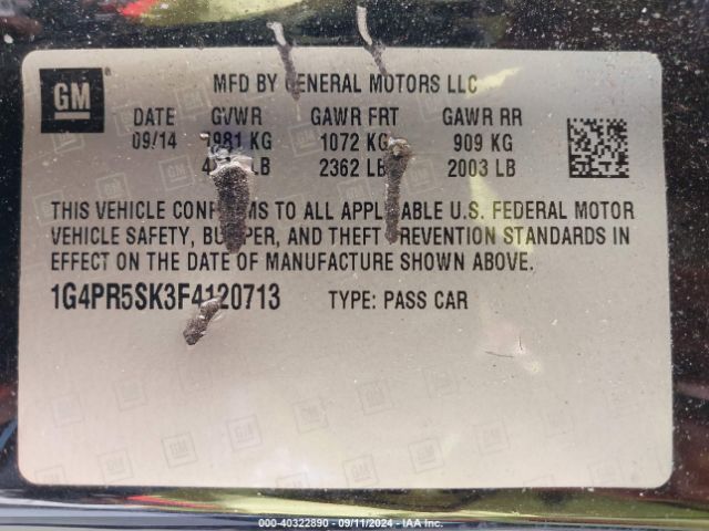 1G4PR5SK3F4120713 Buick Verano Convenience Group