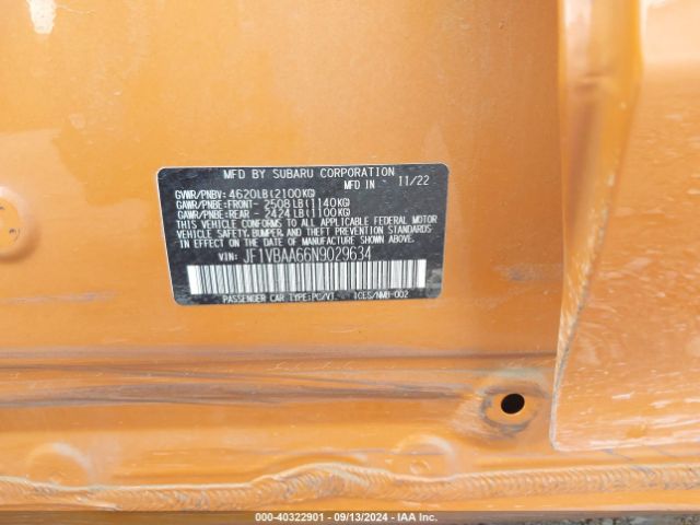 JF1VBAA66N9029634 Subaru WRX
