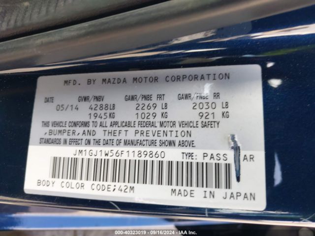 JM1GJ1W56F1189860 Mazda Mazda6 I Grand Touring