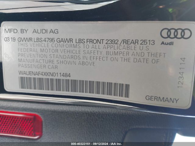 WAUENAF4XKN011484 Audi A4 45 Premium