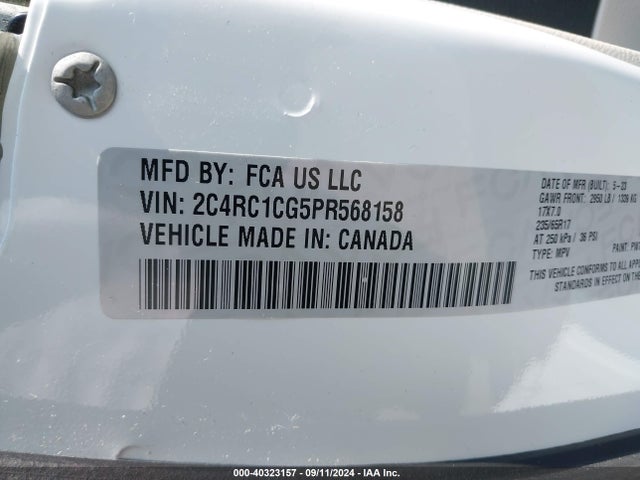 2C4RC1CG5PR568158 Chrysler Voyager Lx