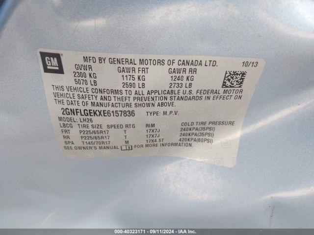 Chevrolet Equinox 2lt 2014 2GNFLGEKXE6157836 Image 9