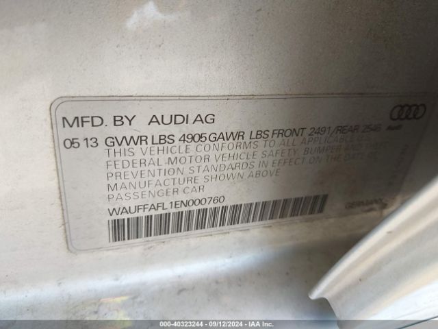 WAUFFAFL1EN000760 Audi A4 2.0t Premium