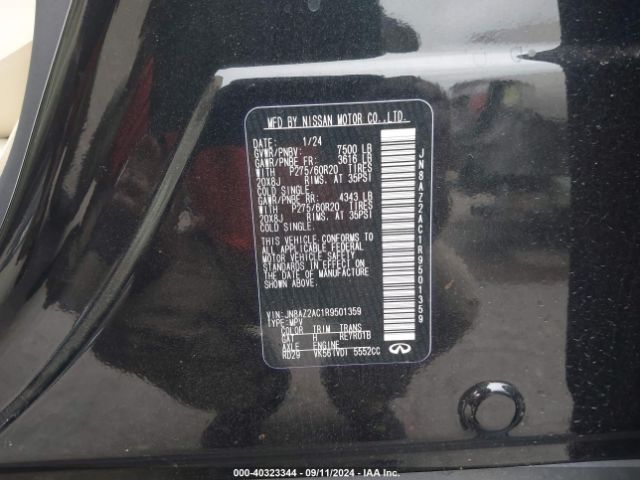 JN8AZ2AC1R9501359 Infiniti Qx80 Luxe Awd