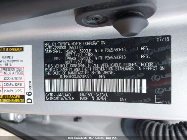 JTJBM7FXXJ5209273 Lexus 460