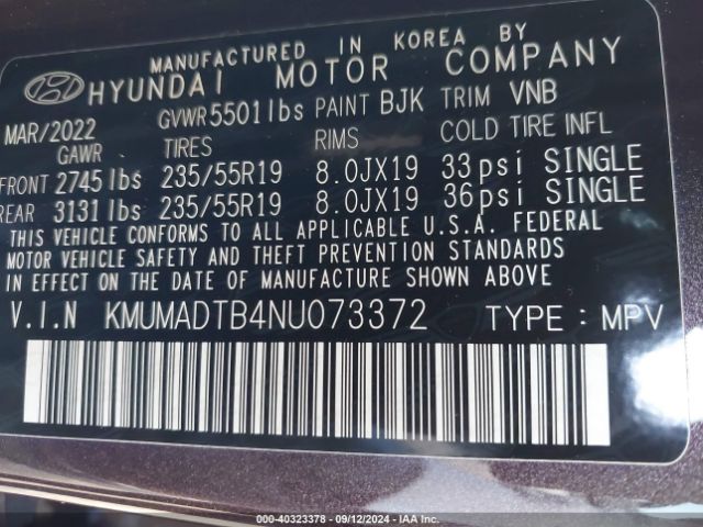 KMUMADTB4NU073372 Genesis Gv70 2.5t Awd