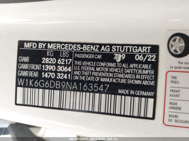 W1K6G6DB9NA163547 Mercedes-Benz S 500 4matic