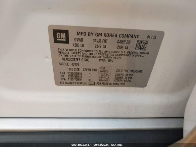 KL4CJCSB7FB131783 Buick Encore Leather