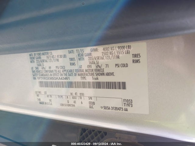 Ford Transit-250 2016 1FTYR3XM5GKA43461 Image 9