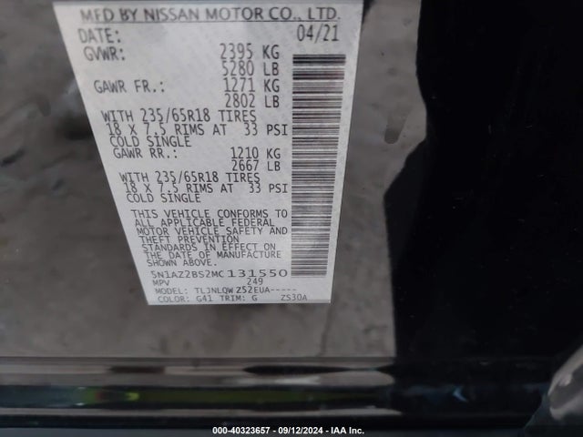 Nissan Murano Sv Intelligent Awd 2021 5N1AZ2BS2MC131550 Image 9