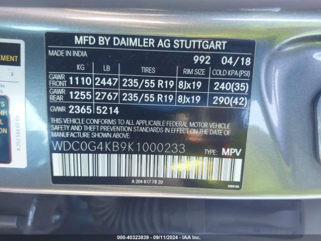 WDC0G4KB9K1000233 Mercedes-Benz Glc 300 4matic
