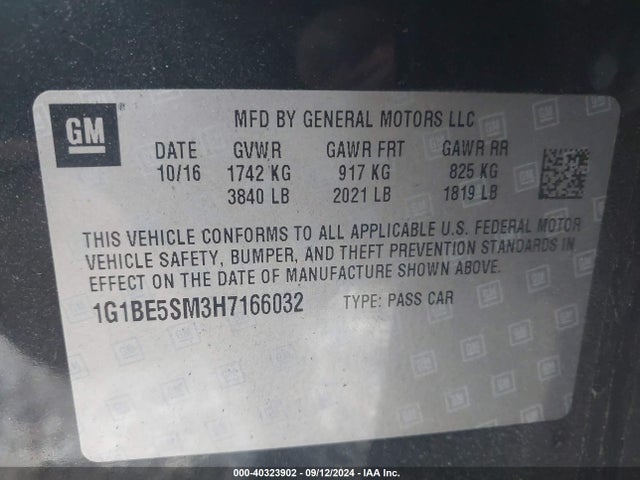 Chevrolet Cruze Lt Auto 2017 1G1BE5SM3H7166032 Image 9