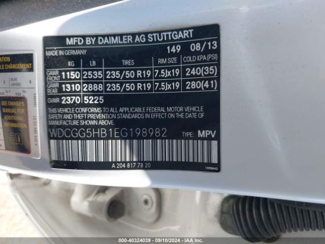 WDCGG5HB1EG198982 Mercedes-Benz GLK 350