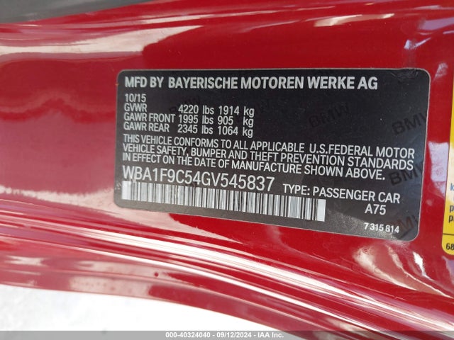 BMW 228I 2016 WBA1F9C54GV545837 Image 9