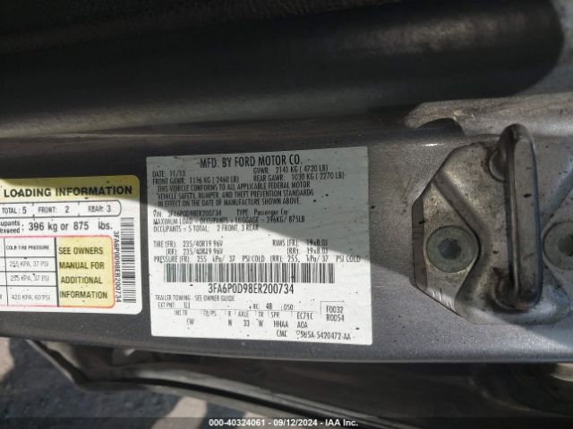3FA6P0D98ER200734 Ford Fusion Titanium