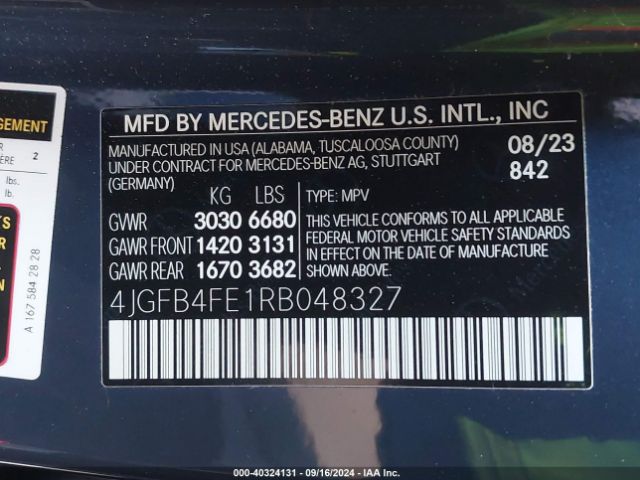 4JGFB4FE1RB048327 Mercedes-Benz Gle 350 4matic