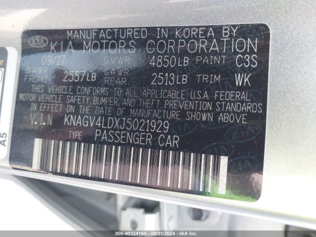 KNAGV4LDXJ5021929 KIA Optima Plug-in Hybrid Ex
