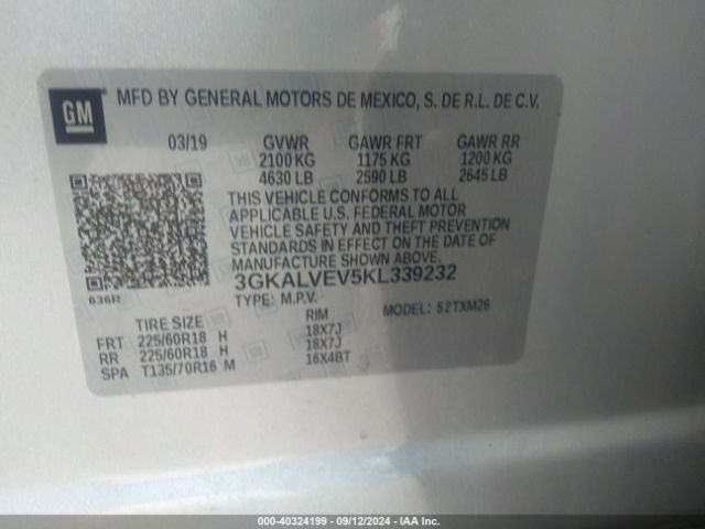 3GKALVEV5KL339232 GMC Terrain Slt