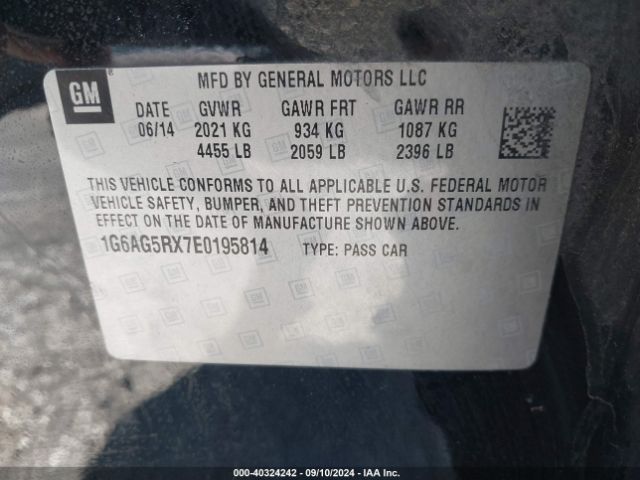 1G6AG5RX7E0195814 Cadillac Ats Standard
